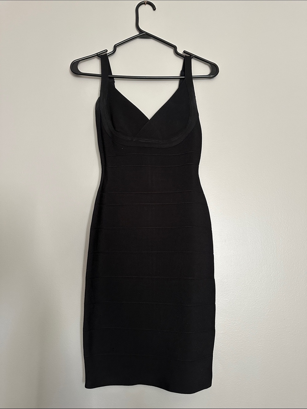 Babaton Black Midi Bodycon Dress